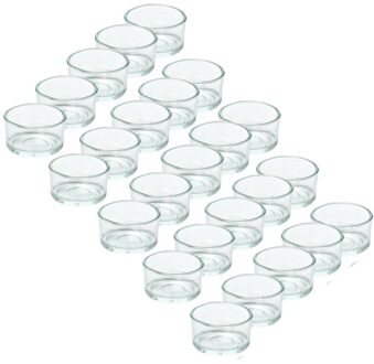 Trend Candles theelichthouder - 25x - glas - transparant - 4x3 cm - waxinelicht