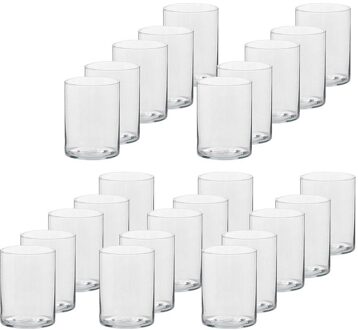 Trend Candles Theelichthouder - 25x - transparant glas - hoog model - 5,5 x 6,5 cm - Kaarsenhouders