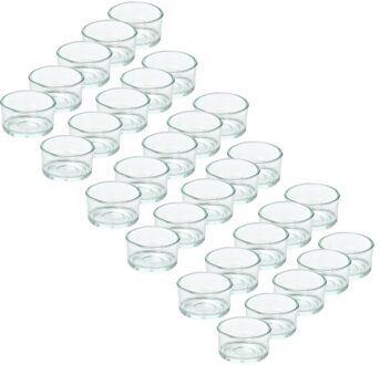 Trend Candles theelichthouder - 30x - glas - transparant - 4x3 cm - waxinelicht