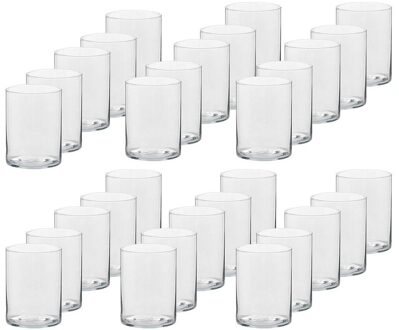 Trend Candles Theelichthouder - 30x - transparant glas - hoog model - 5,5 x 6,5 cm - Kaarsenhouders