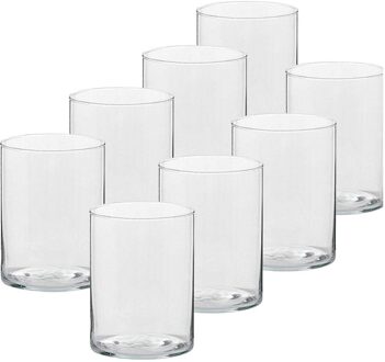 Trend Candles Theelichthouder - 8x - transparant glas - hoog model - 5,5 x 6,5 cm - Kaarsenhouders