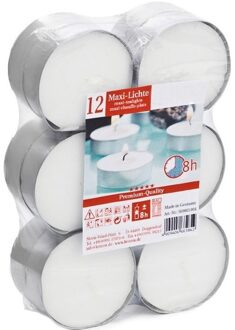 Trend Candles Waxinelichtjes - 12x stuks - 8 branduren - theelicht