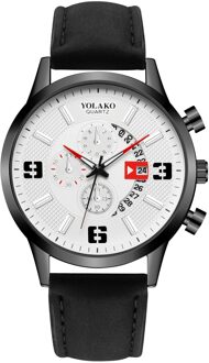 Trend Casual Mannen Quartz Horloge Stijlvolle Dial Horloges Klok Temperament Mannen Lederen Horloges Relogio Masculino B
