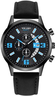 Trend Casual Mannen Quartz Horloge Stijlvolle Dial Horloges Klok Temperament Mannen Lederen Horloges Relogio Masculino F