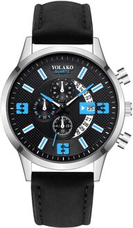 Trend Casual Mannen Quartz Horloge Stijlvolle Dial Horloges Klok Temperament Mannen Lederen Horloges Relogio Masculino