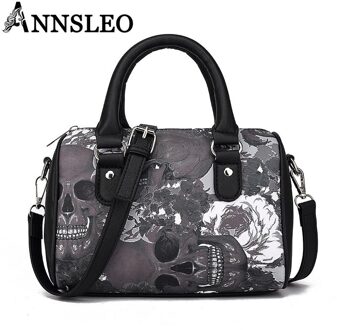 Trend Tote Ins Schedel Schouder Messenger Handtas Tas Vrouwelijke Print Boston Vrouwelijke Tas Dame Zakken