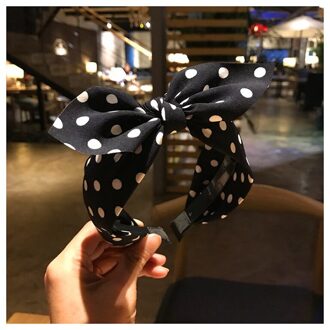 Trend Vrouwen Brede Hoofdband Boog Knoop Kruis Zoete Koreaanse Stijl Polka Dot Haarband Leuke Haar Hoepel Hoofddeksels hoofdtooi zwart