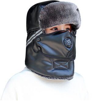 Trend Winter Thermische Bomber Hoeden Mannen Vrouwen Mode Oor Bescherming Gezicht Winddicht Ski Camouflage Cap Fluwelen Dikker Paar Hoed #3