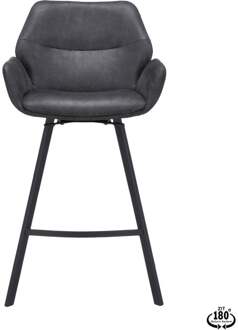 Trendhopper Barstoel Lizz 65cm Bull Antraciet Grijs - - Breedte: 51.00 cm