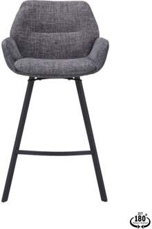 Trendhopper Barstoel Lizz 65cm stof Darkgrey Grijs - - Breedte: 51.00 cm