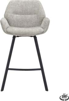 Trendhopper Barstoel Lizz 65cm stof Taupe Bruin - - Breedte: 51.00 cm