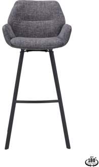 Trendhopper Barstoel Lizz 80cm stof Darkgrey Grijs - - Breedte: 51.00 cm