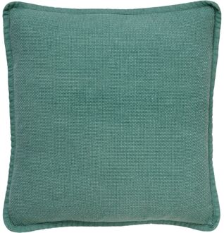 Trendhopper BOWIE - Kussenhoes 45x45 cm - van gewassen katoen - Jadeite - lichtgroen