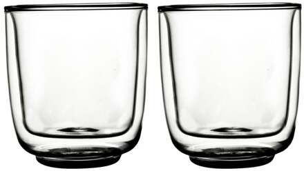 Trendhopper Dubbelwandig glas FIKA 250ml 2 stuks Transparant