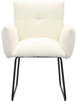 Trendhopper Eetkamerstoel Dozza Teddy wit - - Breedte: 70.00 cm