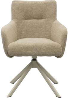 Trendhopper Eetkamerstoel Jule Genua Beige met beige frame - - Breedte: 59.00 cm
