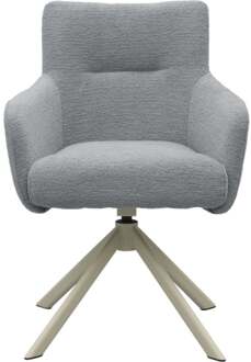 Trendhopper Eetkamerstoel Jule Genua Steel met beige frame - - Breedte: 59.00 cm