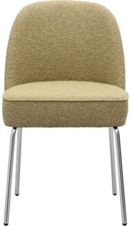 Trendhopper Eetkamerstoel Vogue Lima Curry met chromen poten - - Breedte: 50.00 cm