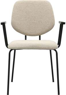 Trendhopper Eetkamerstoel Zelo met arm Beige - - Breedte: 58.50 cm