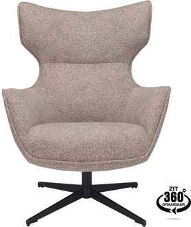 Trendhopper Fauteuil Bresso Mokka - - Breedte: 73.00 cm