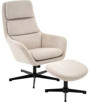 Trendhopper Fauteuil met hocker Kai - - Breedte: 73.00 cm