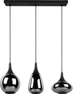 Trendhopper Hanglamp Lummy zwart mat Excl. 3x E14 2W - - Breedte: 68.80 cm