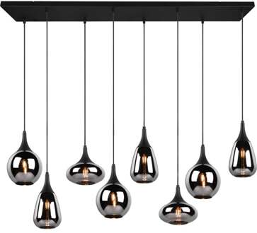 Trendhopper Hanglamp Lyell 8-lichts Zwart - - Breedte: 115.00 cm