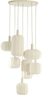 Trendhopper Hanglamp Tulsa 7-lichts rond Creme - - Breedte: 53.00 cm