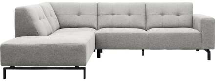 Trendhopper Hoekbank Viborg Nero Lightgrey links - - Breedte: 267.00 cm
