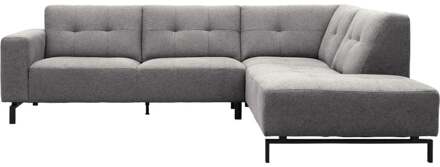 Trendhopper Hoekbank Viborg Nero Steel rechts - - Breedte: 267.00 cm