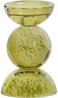 Trendhopper Kandelaar Itinga Glas Bubbel Olijfgroen 15,5 Cm - - Breedte: 9.50 cm