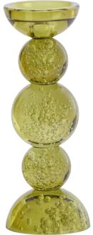 Trendhopper Kandelaar Itinga Glas Bubbel Olijfgroen 26,5 Cm - - Breedte: 10.00 cm