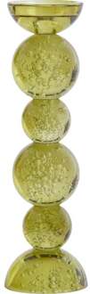 Trendhopper Kandelaar Itinga Glas Bubbel Olijfgroen 34 Cm - - Breedte: 9.50 cm