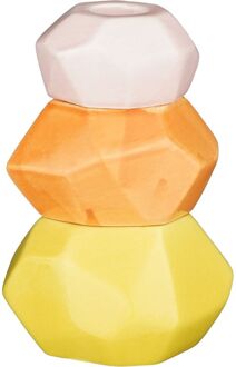 Trendhopper kandelaar Rocks 15cm hoog Geel - - Breedte: 8.50 cm