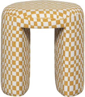 Trendhopper Kruk Jannik ruit dessin Geel - - Breedte: 47.00 cm