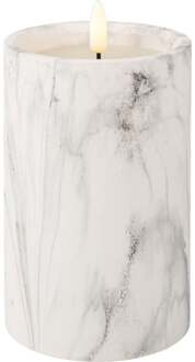 Trendhopper LED cement kaars - marmer - D9 x H16,5 cm - wax - LED kaarsen Crème