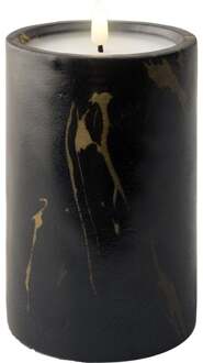 Trendhopper Ledkaars Marble zwart 16,5cm hoog - - Breedte:
