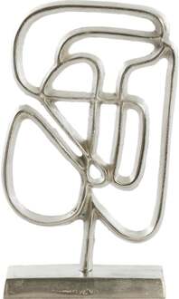 Trendhopper Ornament Goleza Ruw Nikkel 18x8x31 Cm - - Breedte: 18.00 cm