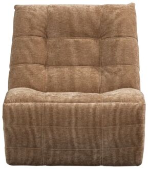 Trendhopper Relaxfauteuil Humla Lichtbruin ribstof - - Breedte: 98.00 cm