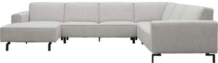 Trendhopper U-bank Vik Nero Lightgrey rechts - - Breedte: 343.00 cm