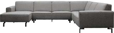 Trendhopper U-bank Vik Nero Steel rechts - - Breedte: 343.00 cm