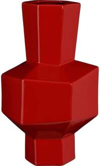Trendhopper Vaas Geometric rood - - Breedte: