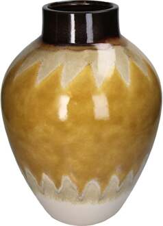 Trendhopper Vaas Seventy's Geel 37,5 cm - - Breedte: 28.00 cm