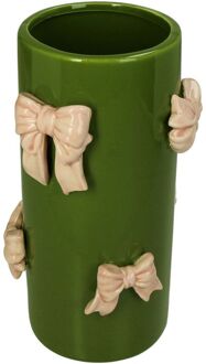 Trendhopper Vaas Strik Groen - - Breedte: 13.00 cm