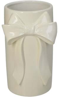 Trendhopper Vaas Strik Wit 18,5 cm hoog - - Breedte: 10.50 cm