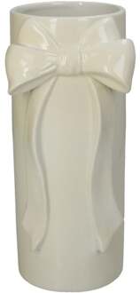 Trendhopper Vaas Strik Wit 25 cm hoog - - Breedte: 10.80 cm