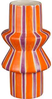 Trendhopper Vaas Stripes oranje - - Breedte: