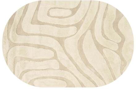 Trendhopper Vloerkleed Chase ovaal creme 12 - - Breedte: