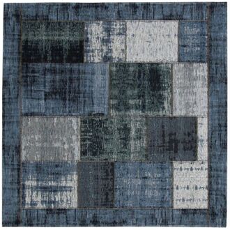 Trendhopper Vloerkleed Pablo delfts blauw 200x200 - - Breedte: 200.00 cm