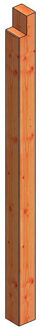 Trendhout Tussenpaal lariks douglas 14,5 x 14,5 cm geschaafd met 1 keep (6,5 x 14,5 cm) Bruin